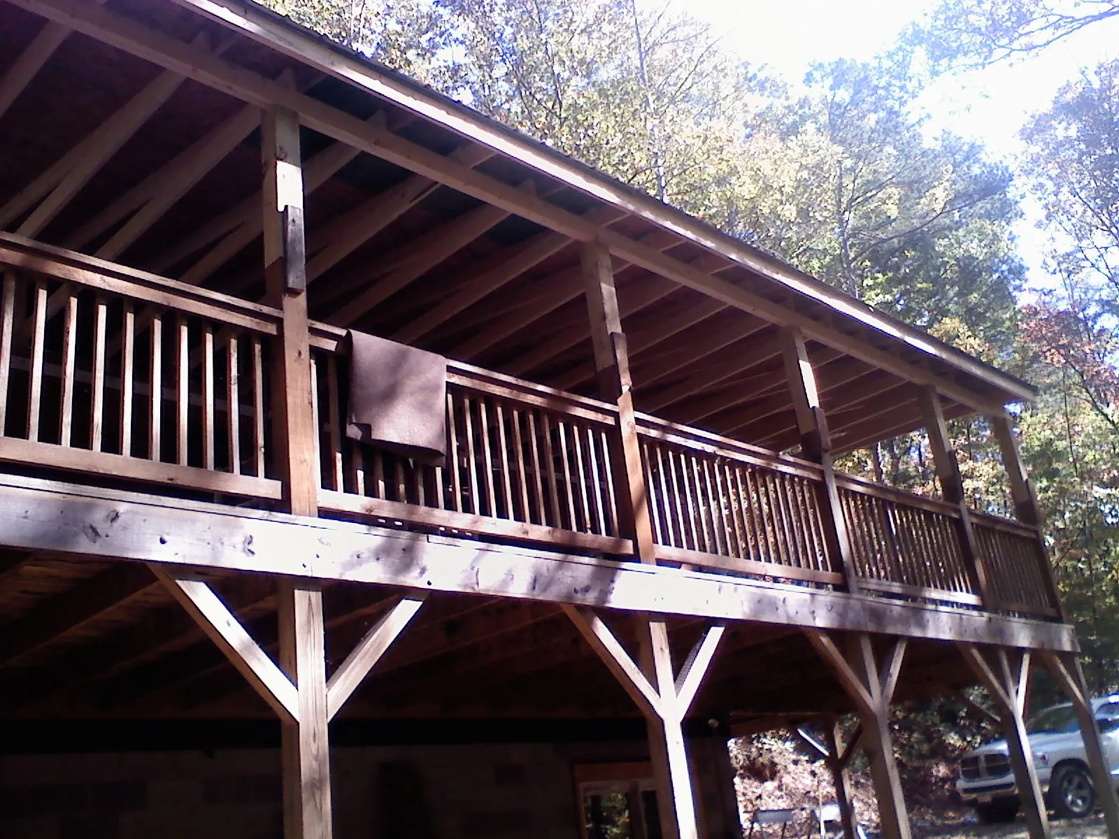 Timber framing under a new elevated porch and deck — Roof Leak Repair in South Hackensack by Roofing Brothers